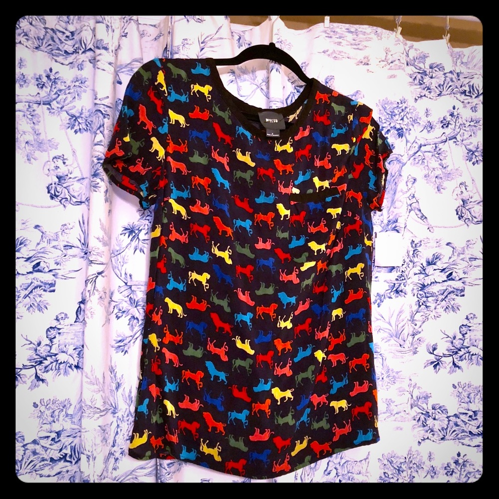 Anthropologie blouse! Very colorful and fun!
